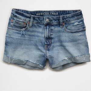 American Eagle Outfitters Distressed Light Blue Denim Jean Shorts size 0